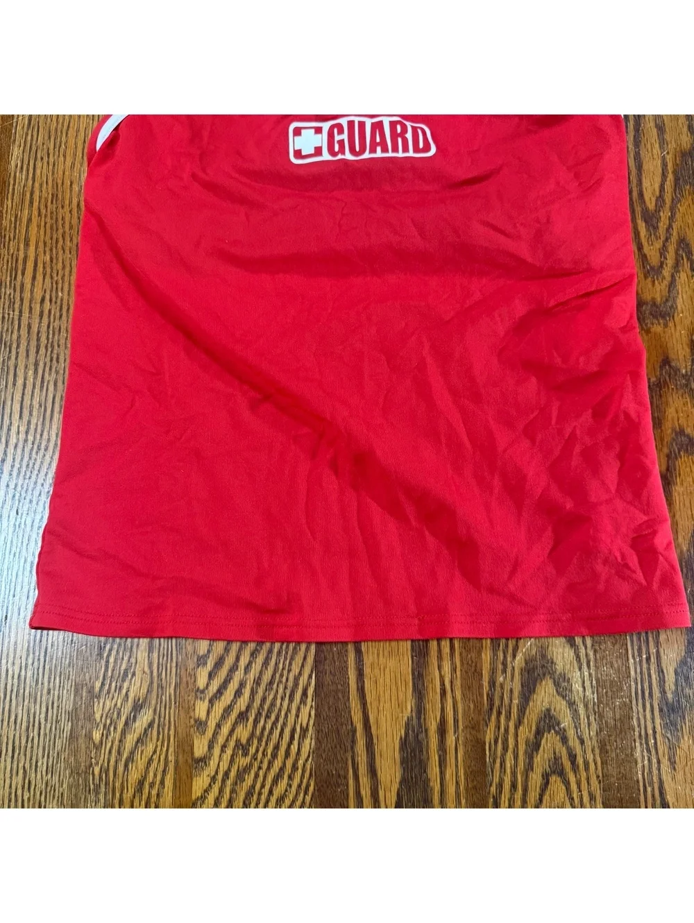 Dolfin Guard Lifeguard Tankini Top Red White Trim Crossback Swim Size M